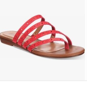 Style & Co. Barrees Strappy Slide Sandals Red 9M